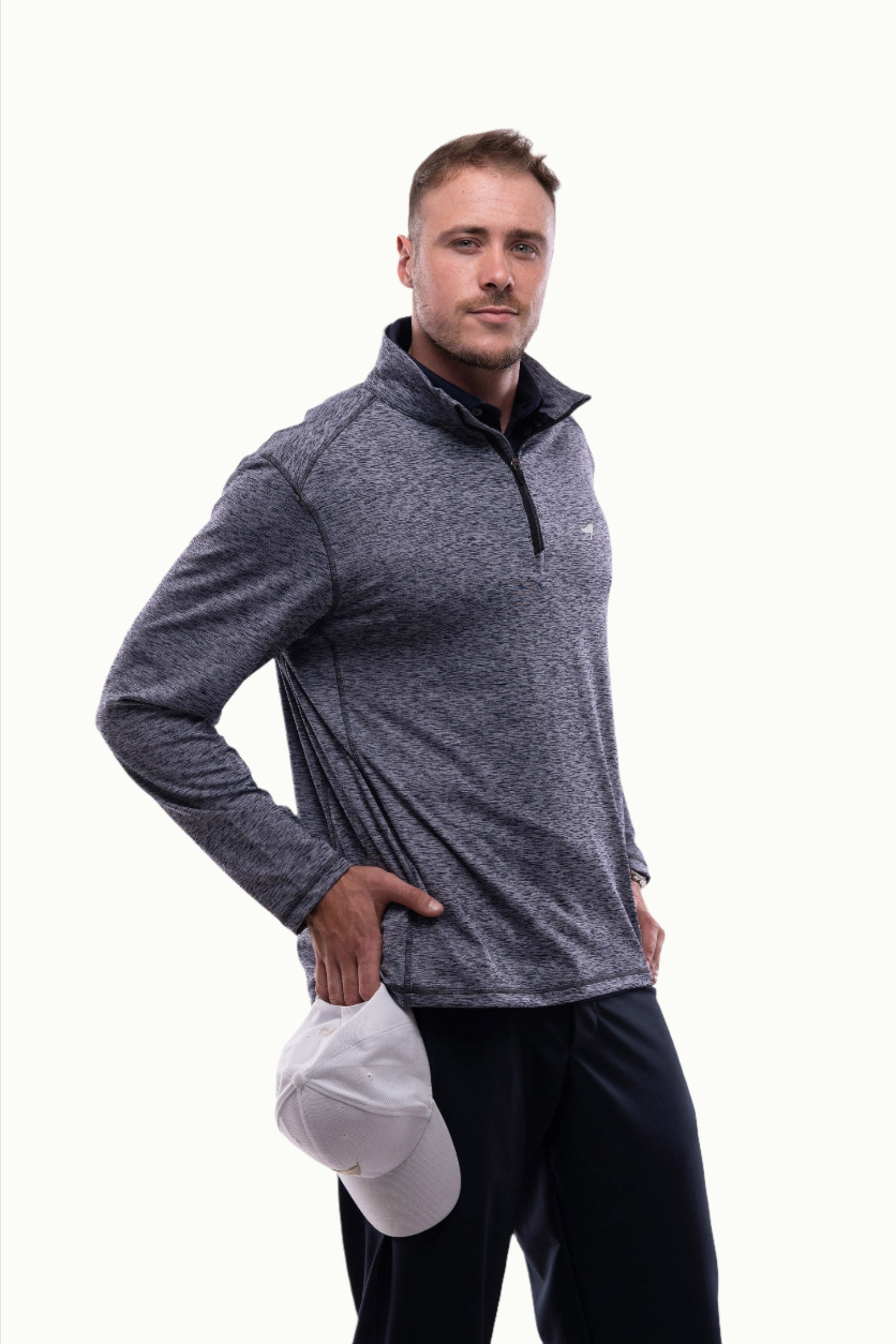 Dark grey quarter discount zip