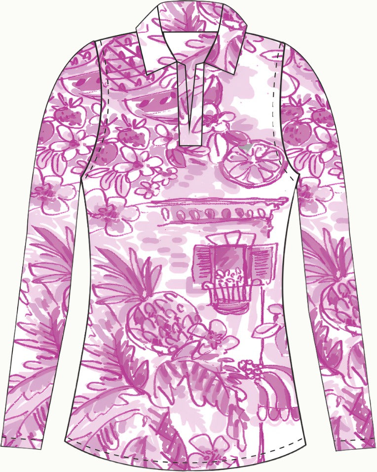 Polo Collar Long Sleeve - Madison - Sophie Pink